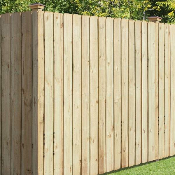 6 Ft H X 8 Ft W Pressure Treated Pine Board On Board Fence Panel 105819 The Home Depot 6 Ft H X 8 Ft W Pressure Treated Pine Board On Board Fence Panel 105819 The Home Depot