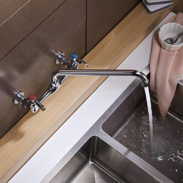 Single Lever Chrome Kitchen Sink Utility Basin Mixer Tap Faucet Swivel Spout 