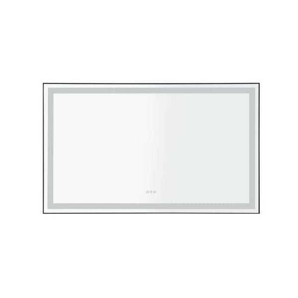 Unbranded 60 in. W x 48 in. H Rectangular Frameless LED Wall Mount Modern Decorative Bathroom Vanity Mirror