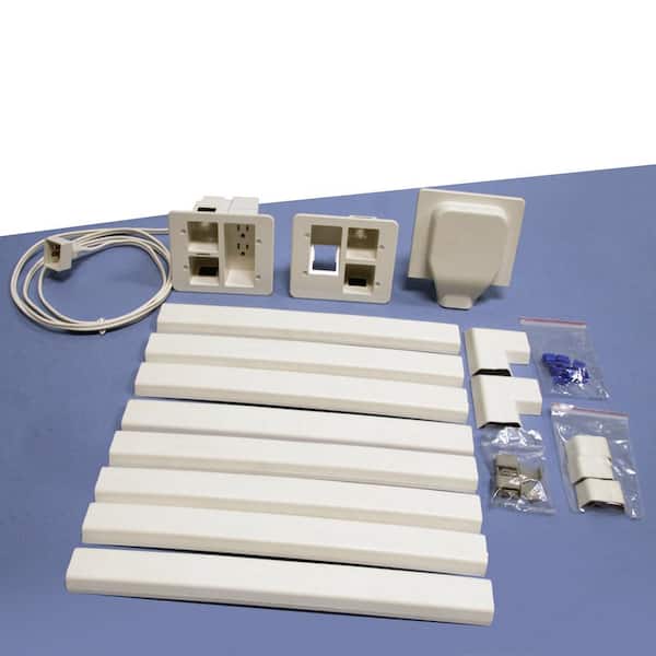 Commercial Electric Flat Panel TV Cable Organizer Kit 5623-WH - The Home  Depot
