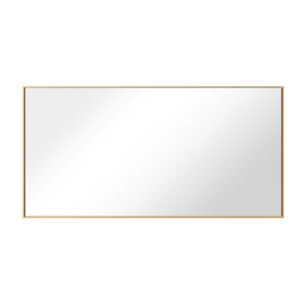 GETLEDEL 40 in. W x 20 in. H Modern Medium Rectangular Aluminum Framed Wall Mounted Bathroom Vanity Mirror in Gold