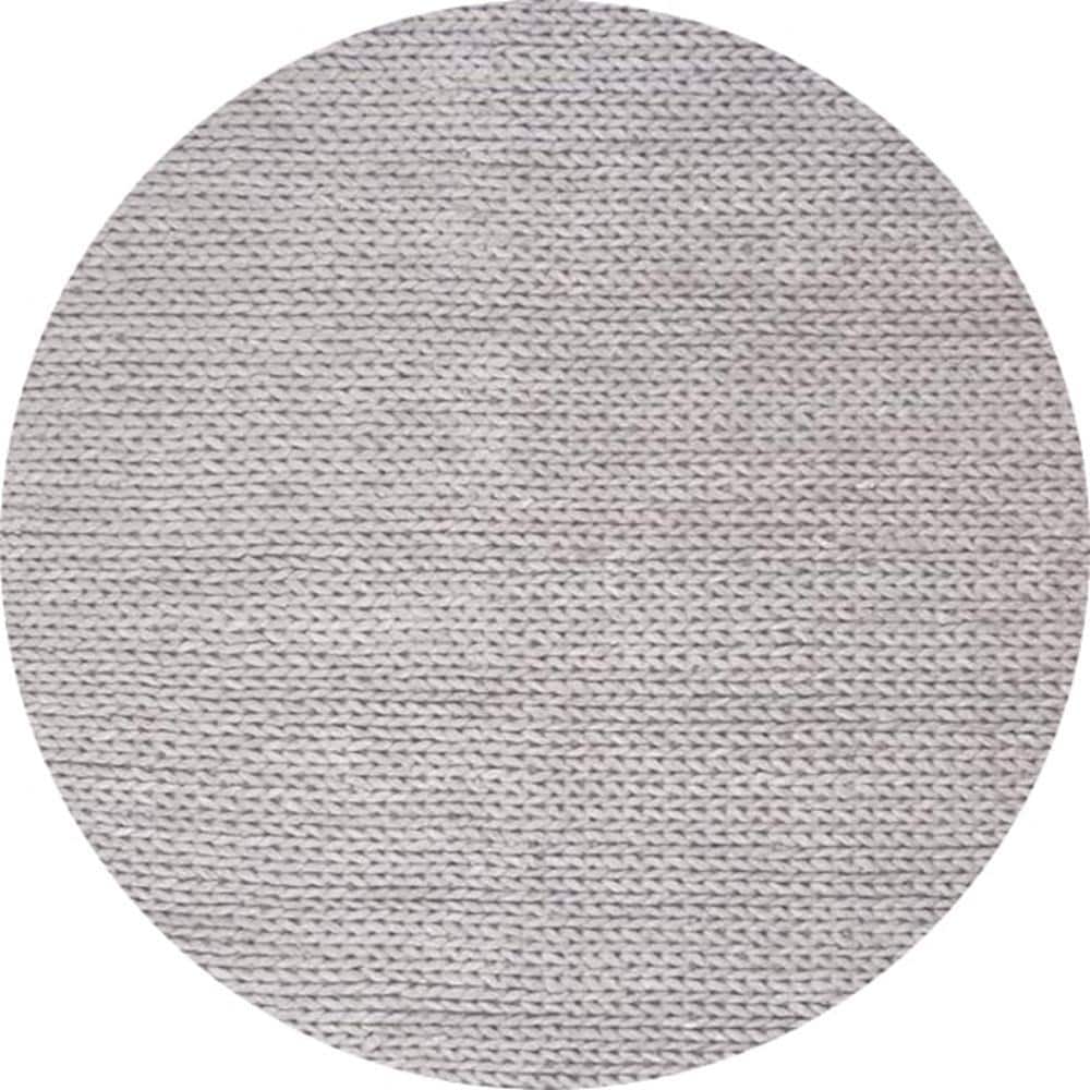 nuLOOM Caryatid Chunky Woolen Cable Light Gray 6 ft. Round Rug -  CB01D-R606