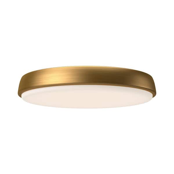 ALORA MOOD Laval 15 in. 1-Light 30-Watt Aged Gold Integrated LED Flush Mount