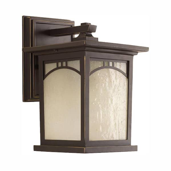 Progress Lighting Residence Collection 1-Light 9.2 in. Outdoor Antique Bronze LED Wall Lantern Sconce