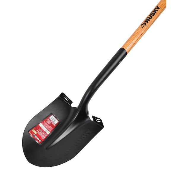 Husky 47 in. Wood Handle Carbon Steel Shovel 618021 - The Home Depot