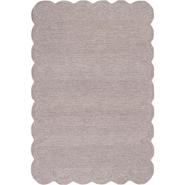 Elira Solid Bordered Area Mauve 9 ft. x 12 ft. Indoor Area Rug