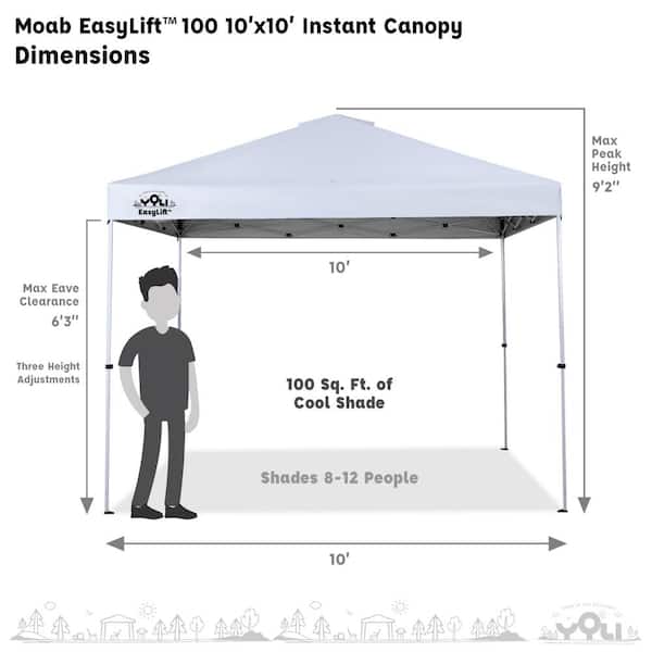 Yoli Moab EasyLift 10 ft. x 10 ft. Instant Pop-Up Canopy Tent with