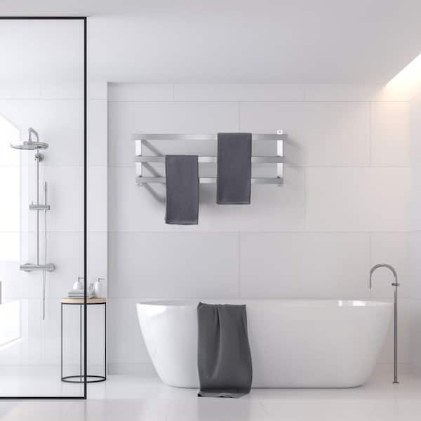 32 in. Wall Mount Stainless Steel 3-Tier Bathroom Towel Rack Towel Rod Holder in Brushed Nickel