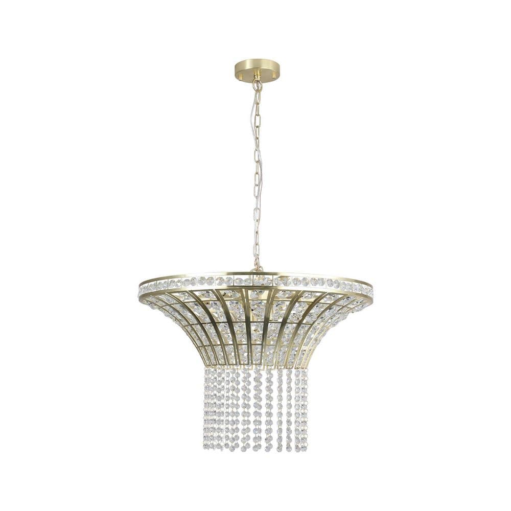 8-Light Sand Gold Rustic Crystal Waterfall Chandelier for Kitchen Island with no bulbs included price history on PriceWatchPro