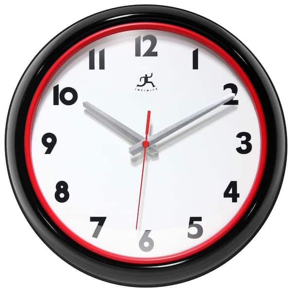 Infinity Instruments Black and Red Lux Wall Clock