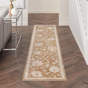 Asher Mocha 2 ft. x 10 ft. All-over design Traditional Runner Area Rug