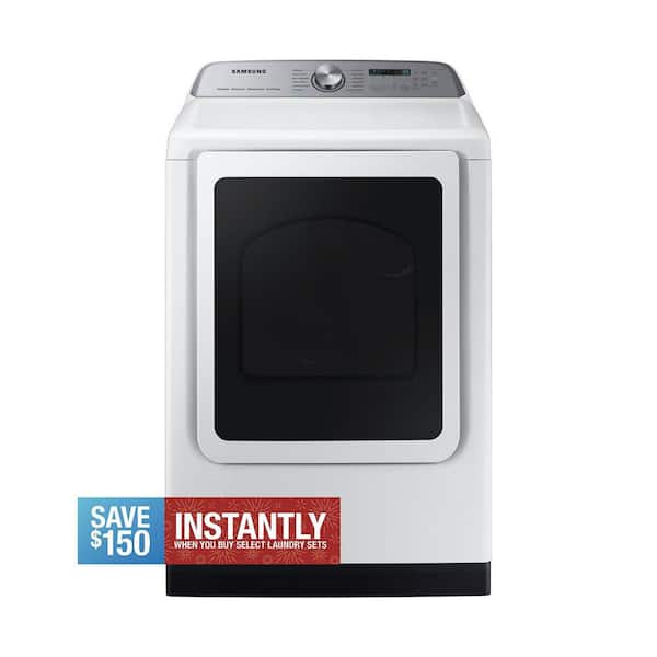 7.4 cu. ft. Vented Smart Front Load Gas Dryer with Steam Sanitize+ in White