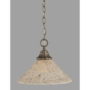 Kingston 100-Watt 1-Light Brushed Nickel Bowl Mini Pendant Light with Glass Shade