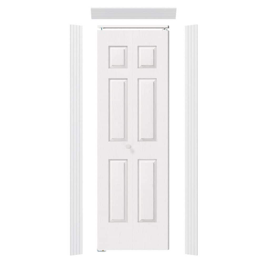 24 in. x 80 in. 6-Panel, Textured, MDF, White, Hollow Core, Composite, DIY Painted Bi-Fold Door with Frame and Hardware price history on PriceWatchPro