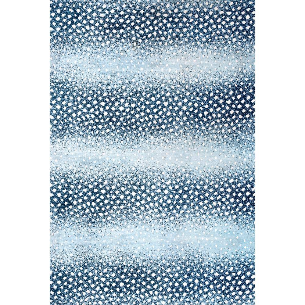 Ivory and Blue Abstract Antelope Washable Area Rug