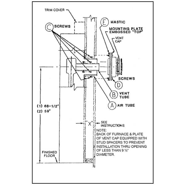 Recessed Direct Vent Furnace Installation Williams Forsaire 40,000 - Main Image