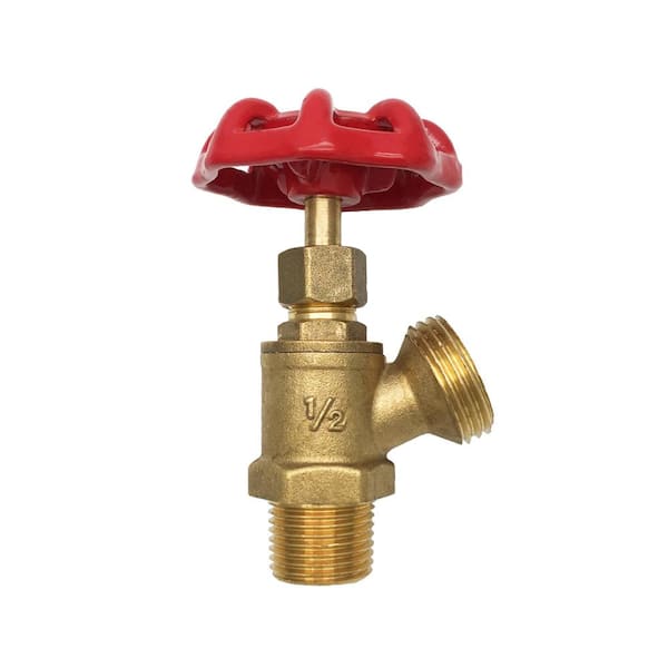 THEWORKS 1/2 in. MIP Inlet x 3/4 in. MHT Outlet Brass Threaded Boiler Drain Valve