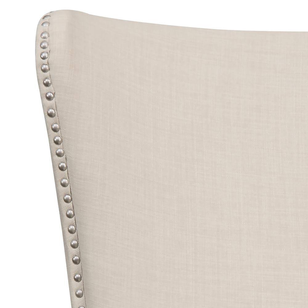 Heirloom Natural Beige Wood Wingback Accent Chair