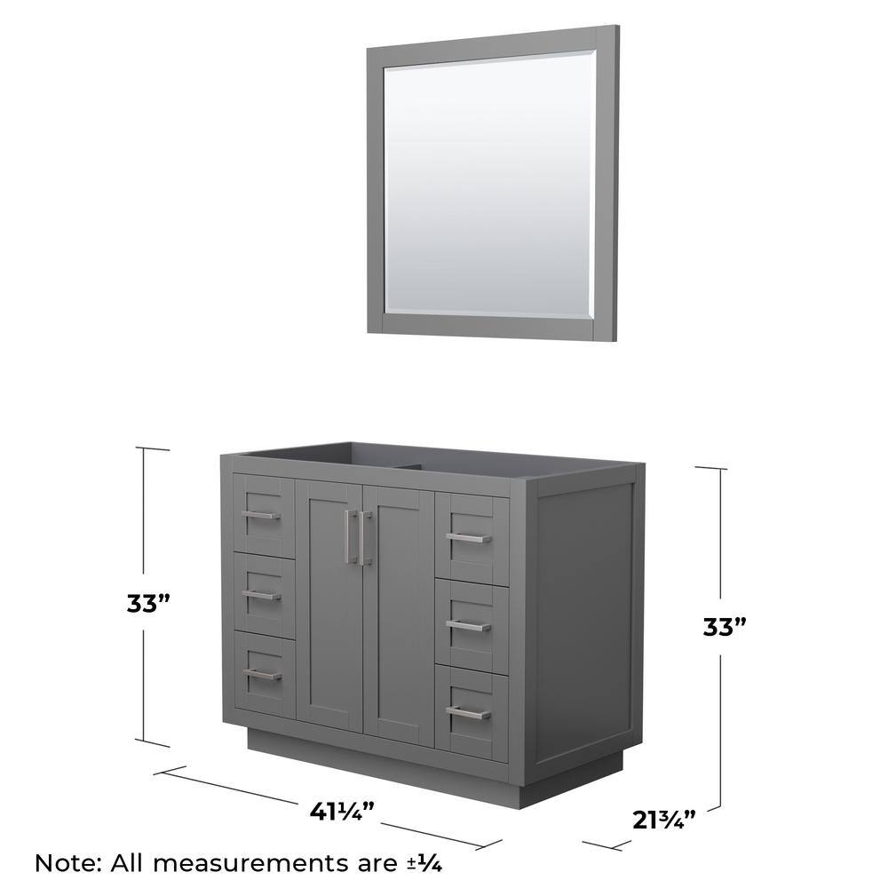 Miranda Dark Gray 41" European Shaker Single Vanity with Mirror