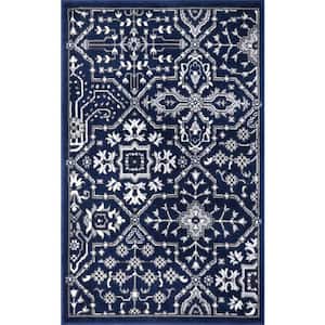 Jefferson Collection Athens Navy 3 ft. x 4 ft. Area Rug