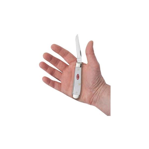 W. R. Case & Sons Cutlery Co SparXX White Synthetic Standard Jig Mini  Trapper Pocket Knife FI60186 - The Home Depot