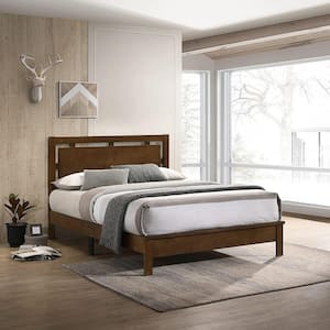 New Classic Furniture Gemini Natural Brown Wood Frame Queen Panel Bed
