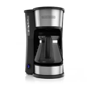4-in-1 5-Cup Black Stainless Steel Drip Coffee Maker