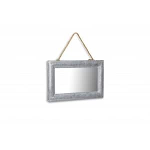 13.5 in. x 8.5 in. Classic Rectangle Framed Silver Vanity Mirror