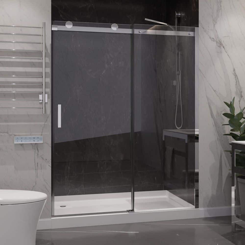 ANZZI SDHDXs 76 in. x 50-54 in. Frameless Sliding Shower Door in