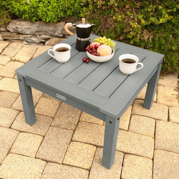 Highwood Adirondack Coastal Teak Square Recycled Plastic Outdoor