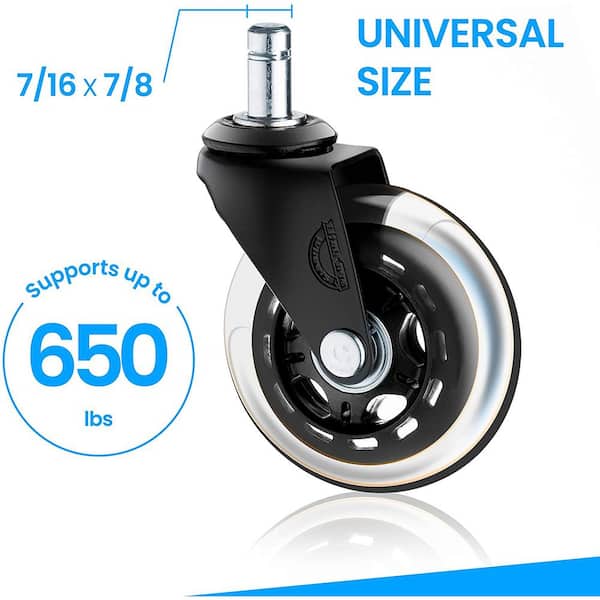 Professional Black & White Office Swivel Chair Wheels Replacement Casters GS01 