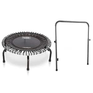 Indoor 39 in. Mini Trampoline and Handle Bar Accessory, Black