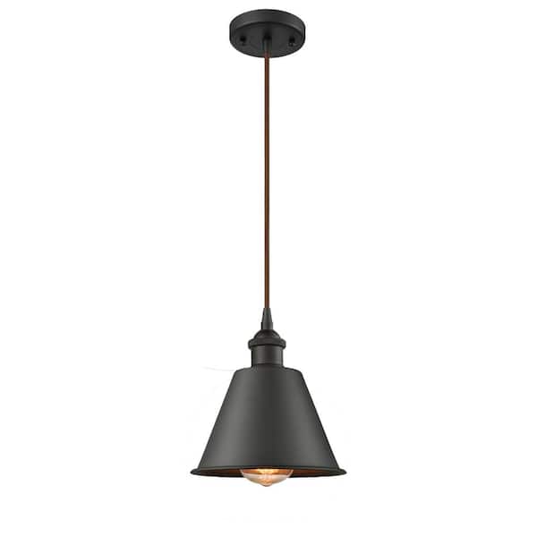 Innovations Smithfield 60-Watt 1-Light Oil Rubbed Bronze Shaded Mini Pendant Light with Metal Shade