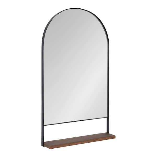 Kate and Laurel Chadwin 34.25 in. H x 20.00 in. W Modern Arch Natural Framed Accent Wall Mirror
