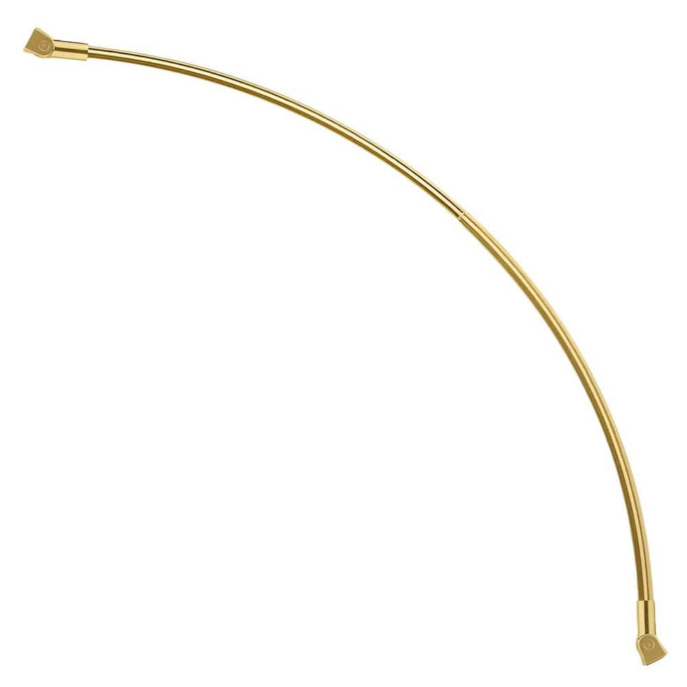 72 in. Aluminum Adjustable Curved Shower Rod in Gold, Shower Curtain Rod with Rotating Brackets for Extra Shower Space price history on PriceWatchPro