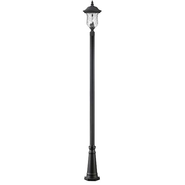 Unbranded Armstrong 2-Light Black 114.25 in. Aluminum Hardwired Outdoor Weather Resistant Post Light Set with No Bulb Included