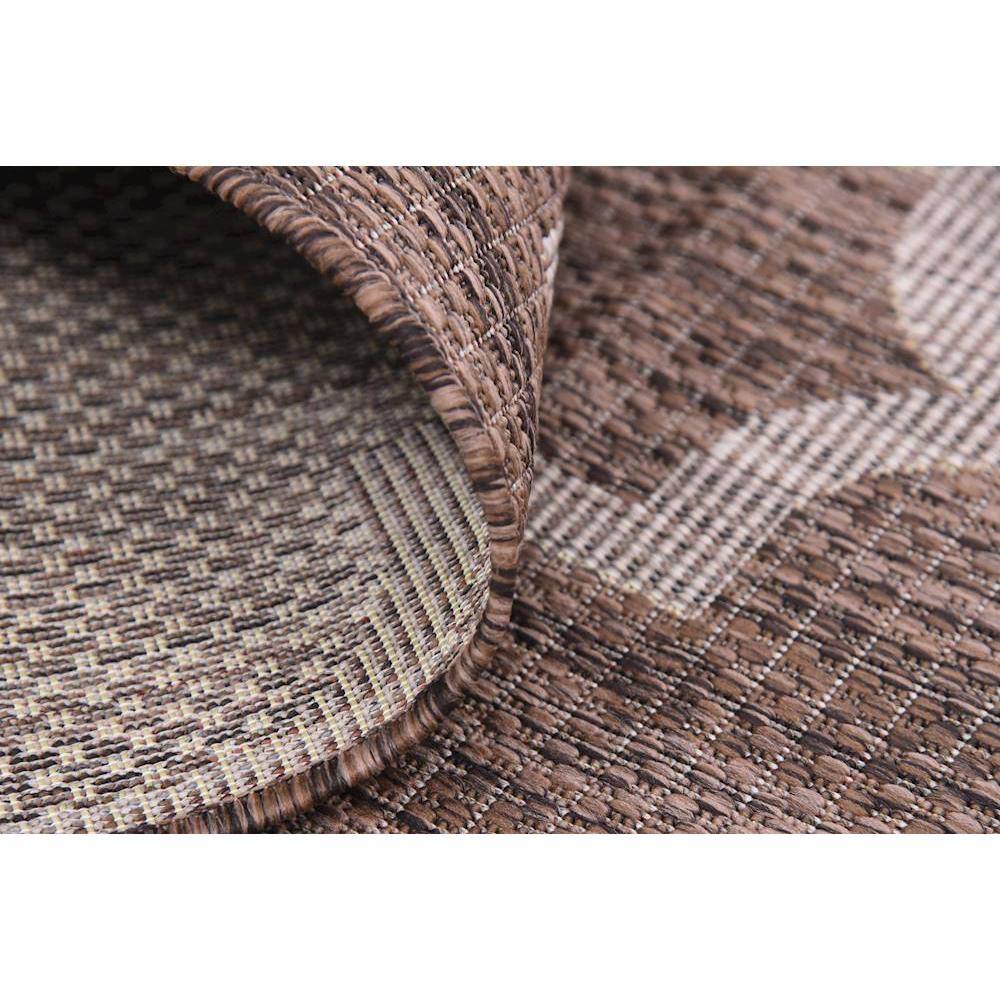 Rectangular Easy-Care Outdoor Lattice Brown Rug