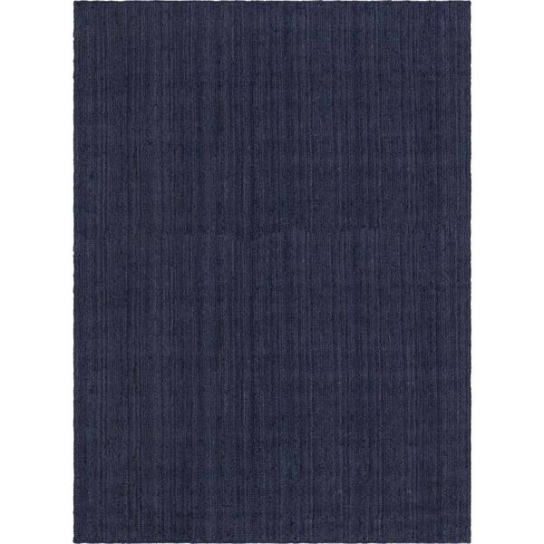 Unique Loom Braided Jute Dhaka Navy Blue 10' 0 x 14' 1 Area Rug