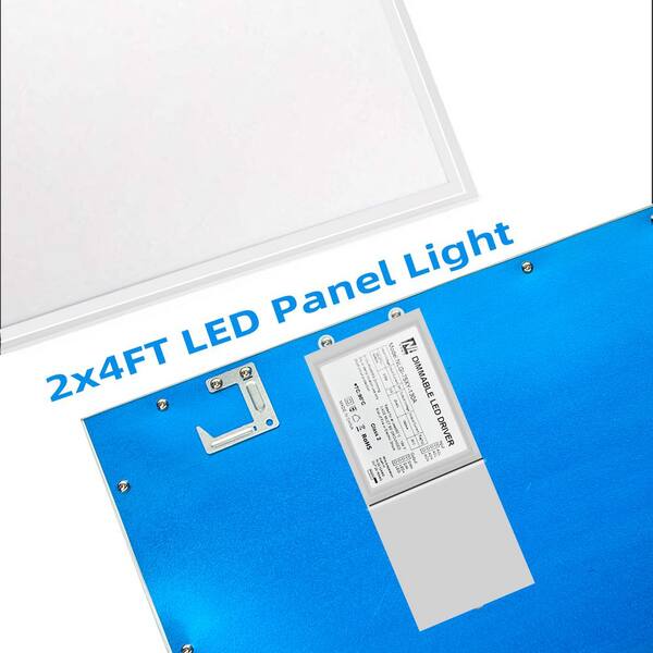 2 ft. x 4 ft. 7800 Lumens Integrated LED Panel Light, 5000K White Led Drop  Ceiling Light (4-Pieces)