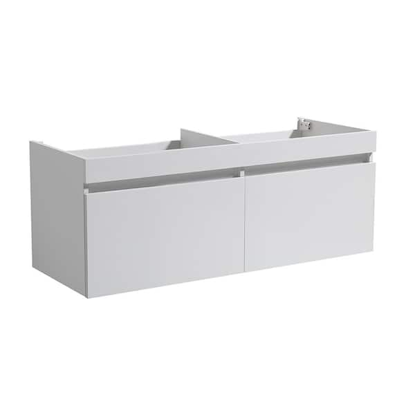 Fresca Mezzo 60 In Modern Wall Hung Double Sink Bath Vanity Cabinet Only In White Fcb8042wh 5338