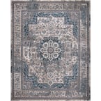 Angora Blue 9 ft. x 13 ft. Medallion Area Rug