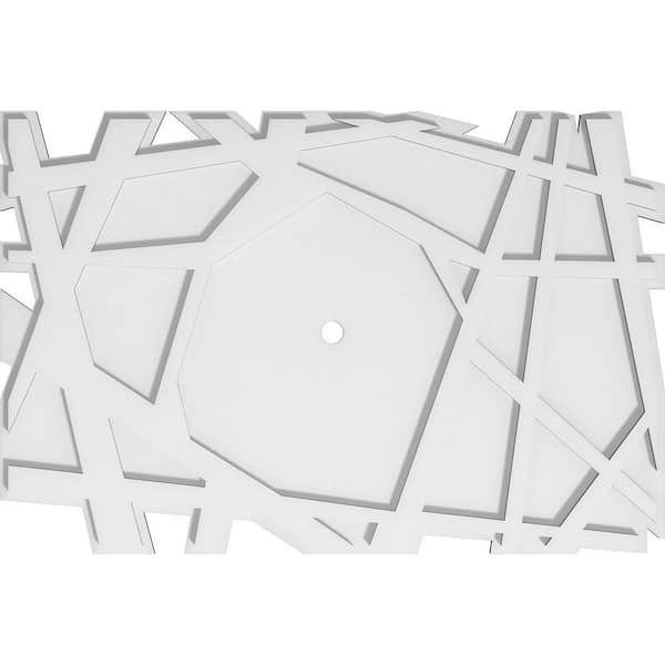 Ekena Millwork 30 in. W x 20 in. H x 1 in. ID x 1 in. P Novo Architectural Grade PVC Contemporary Ceiling Medallion