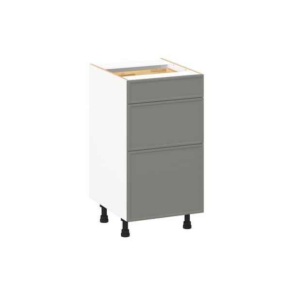 Fairview 18 in. W x 21 in. D x 34.5 in. H Assembled Slim Shaker Bath Drawer Base Kitchen Cabinet in Moss Green