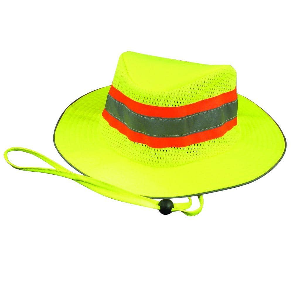 ERB S230 Poly Woven Oxford Boonie Hat with Polyurethane Coating in Hi-Viz  Lime 61587 The Home Depot