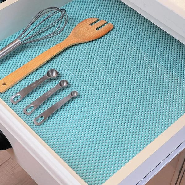 Con-Tact Zip-N-Fit 18 in. x 4 ft. Clear Ribbed Perforated Vinyl Non-Adhesive Drawer and Shelf Liner (6 Rolls)
