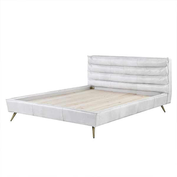 Acme Furniture Doris White Metal Frame King Platform Bed