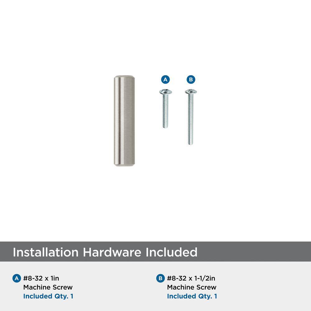 Satin Nickel Brushed Bar Pull Knob with Mounting Hardware