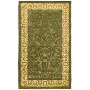 Silk Road Spruce/Ivory 3 ft. x 4 ft. Border Area Rug