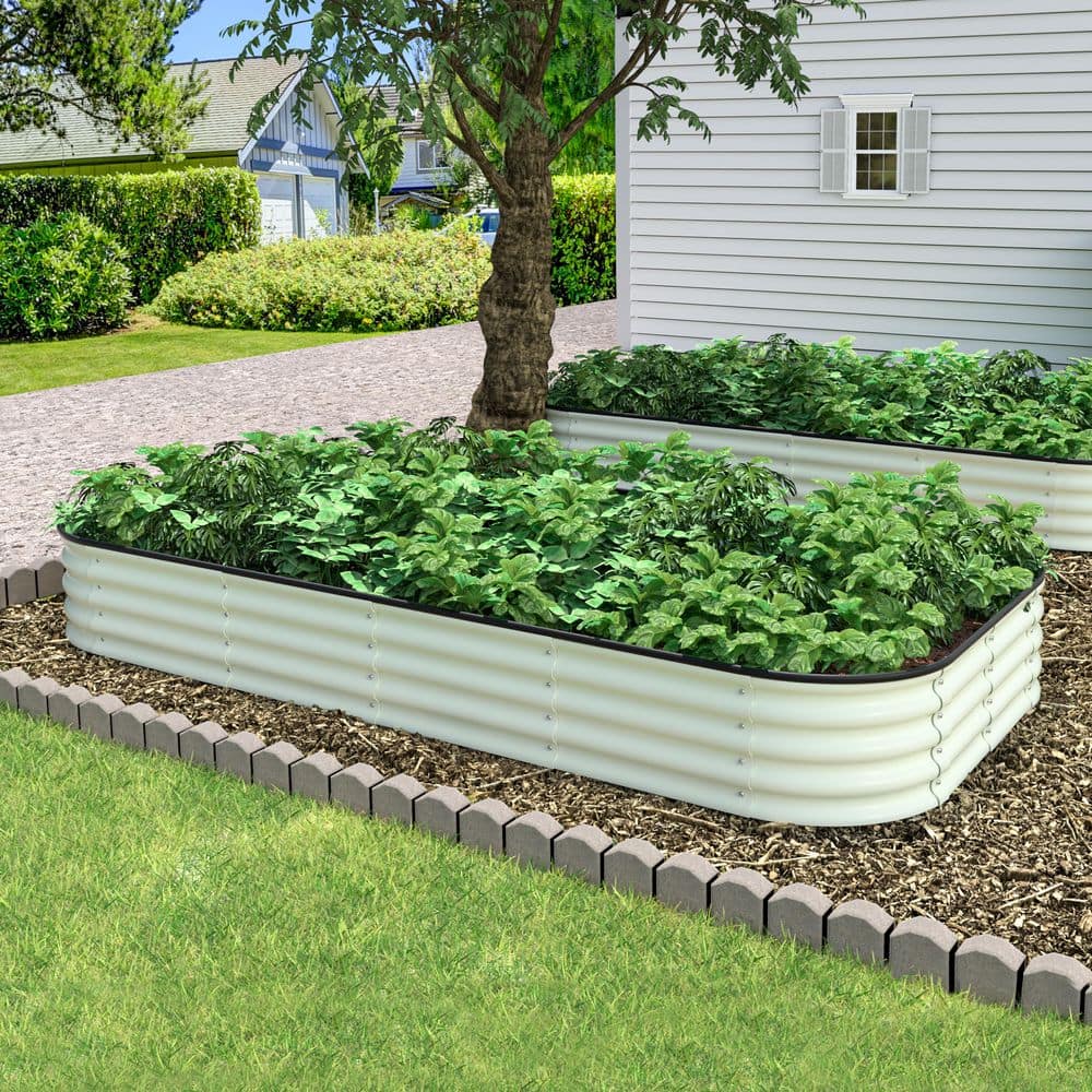 VEIKOUS 8 ft. x 4 ft. x 1 ft. Galvanized Steel Raised Garden