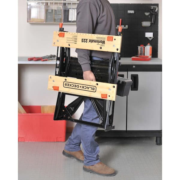 BLACK+DECKER 29-in L x 33.07-in H Black Wood Adjustable Height Portable  Work Bench in the Work Benches & Tops department at